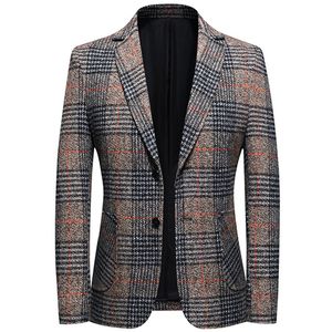 Luxus Hohe Qualität Männer Blazer Mode Plus Größe Casual Männlichen Karierten Anzug Jacke Frühling Herbst Langarm Business Kleid Mantel 7XL