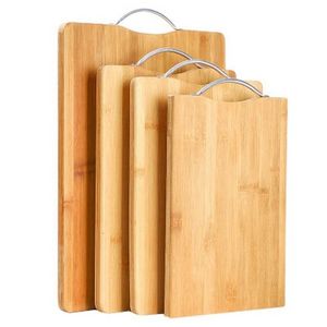 Karboniserade bambuhackblock Kök Fruktbräda Stora förtjockade hushållsskärbrädor C0511