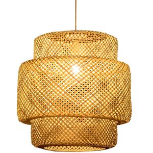 Bamboe rattan schaduw hanger licht villa el huis plafond hangende lamp eetkamer verlichting armatuur PA04012416