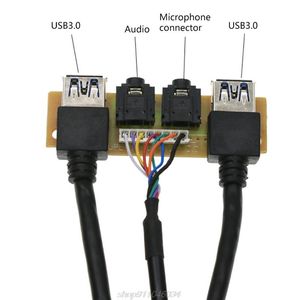 Bilgisayar Kabloları Konektörleri Ön Kılıf Paneli USB3.0 H D Sesli Jak Portları G/Ç Kartı Dahili Tel A05 21 DropshipComputer