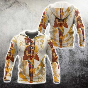 Herrtröjor tröjor forntida Egypten gudar unisex 3d tryck höst mode sport hoodie våren casual streetwear zip hooded överdimensionerad ha