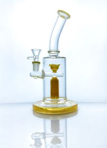 Przezroczysta gładka 9 -calowa szklana rurka borokrzewna hakah Bubbler z 1 lotosem Perc Life Seed 14 mm samca 60 mm średnica 60 mm