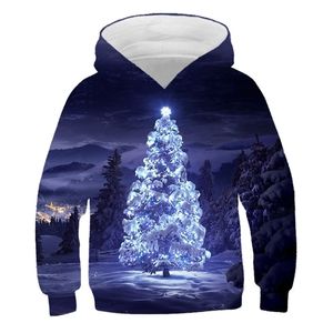 Luxury sports and leisure Harajuku style children's tops autumn hoodies fashion 3D printing children's Christmas clothe LJ201216