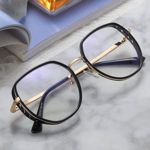 Moda Os óculos escuros enquadra mulheres prescrição Míope Míópico Estrutura Média Tamanho Médio Hing Alloy Blue Light Glasses Lady Transparent UV Prote