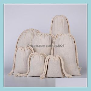 Christmas Decorations Festive Party Supplies Home Garden 5Oz 10Oz Blank Storage Cotton Canvas Makeup Bag With Dstring Dhowt