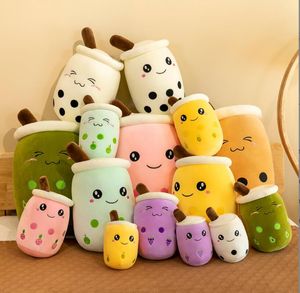 Multi Colors Bubble Tea Plush Toy Stuffed Animal Cute Food Cup Milk Boba Plush Soft Cushion Birthday Gift