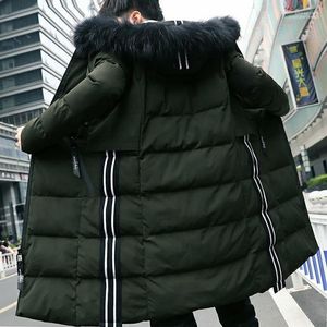 冬の長いパーカーのメンジャケットは暖かいコートを厚くスリムカジュアルジャケットフード付きアウターウェアカラーデタッチ可能高品質のコットンパーカ1Phin22