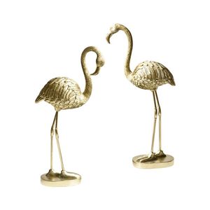 Nordic Objetos Decorativos Luz Luxo Golden Flamingo Janela Decoração Decoração de Resina Decoração Artesanato TV Gabinete Personalidade Criativa Decorações