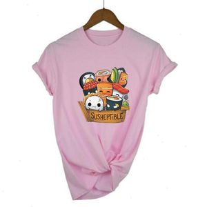 Wholesale top foods resale online - Casual Tee Shirt Femme Kawaii Delicious Food Sushi Babys Print T Women Tops Harajuku T shirt Camiseta Mujer