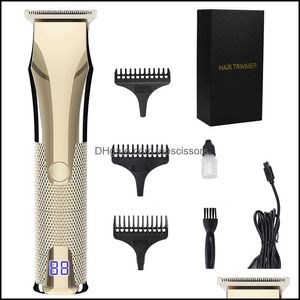 Hårtrimmer Care Styling Tools Products Fashion Metal Clipper Electric Razor Men Steel Head Shaver Black Gold Purple Grey Color USB Charg