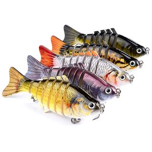 10 سنتيمتر الصيد السحر Swimbait إغراء متعدد صوتها Wobblers الأسماك نابض بالحياة إغراء الصيد 6 أجزاء Swimbait Crankbait الصيد معالجة