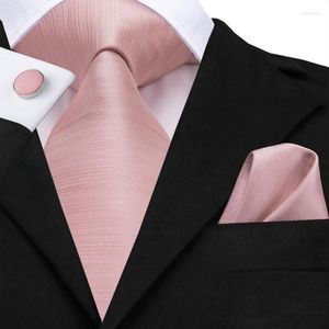 Flugor Rose Guld Rosa Solid Silk Bröllopsslips för män Handky Manschettknapp Presentslips Modedesigner Business Party Dropship Hi-Tie Smal22