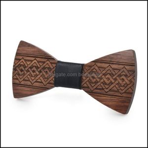 Bow Ties Fashion Accessories Wood Tie Handmade Business Wedding Mens Unisex Suit Shirt Man Gifts Bridegroom Corbatas WO DH2NG