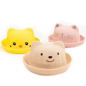 Summer Straw Baby Hat Cute Panama Kids Bucket Breathable Children s Sun Protection Sunbonnet Cap 1 PC for Girls 220630