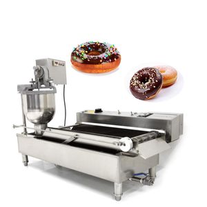 Stainless steel double row donut machine fryer assembly line for making donuts