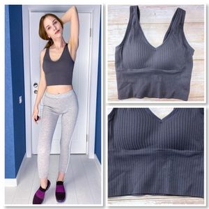 Kvinnors tankar Camis Sexig Push Up Bra Woven Wold Top Underwear V-Tie Pad Wireless Sports Bras Women Yoga Vest Bralette Seamless