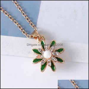 Pendanthalsband Flower Necklace Brand Korea Ny smycken Fashion Woman Maxi Statement Choker Neckce Accessories Imitat Carshop2006 DHB3Z