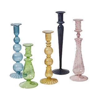 Kerzenhalter Künstler Style Candlestick Hochzeit Tisch Mittelstücke Modedekoration für Heimdesigner Crystal Glasscandle