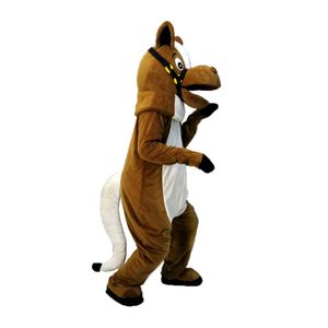 Performance Brown Donkey Mascot Costumes Natale Halloween Fancy Party Dress Personaggio dei cartoni animati Carnevale Natale Pubblicità Festa di compleanno Costume Outfit