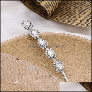 Hårklämmor Barrettes smycken klar kristall strass Barrette för kvinnor droppleverans 2021 n84ep