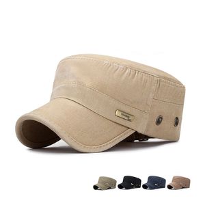 Cobre De Malha venda por atacado-Chapéu militar masculino Lavagem de algodão primavera verão grande malha plana tampa de top