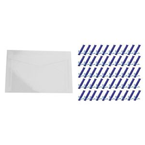 Envoltura de regalo PCS translúcido en blanco Sobre de papel de papel 50 Blue Velvet Polguínea Soporte de manga Baggift