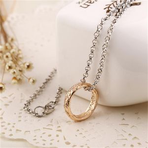 Chokers Circle Charm Pendant Couples Necklace For Women Men Stainless Steel Necklaces & Pendants Lovers Gift JewelryChokers