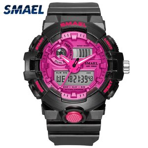 Nya Smael Women's and Men's Watches Sport klockklocka Par Digital handledsklocka 8023 Waterproof Erkek Saat LED Clock Gift 201116