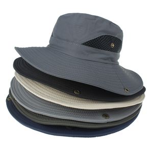 Chapéus solares de cor sólida para homens Mulheres Capas de pesca ao ar livre Capas de praia ampla Bord Caps de verão Camping Camping Gorros HCS146