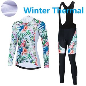 2024 Pro Women Winter Cycling Jersey Set Long Sleeve Mountain Bike Cycling Clothing Breattable Mtb Bicycle Clothes Wear Suit B14