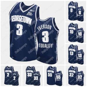 Thr Georgetown Hoyas Equality 2021 John Thompson Jr. 3 Allen Iverson Donald Carey Dikembe Mutombo Alonzo Mourning NCAA College Basketball