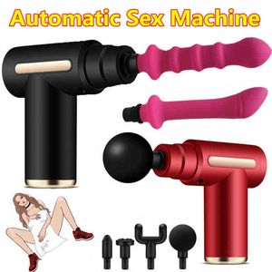 NXY Dildo Automatica Macchina Del Sesso Massaggio Fasciale Pistola Adattatore Orgasmo Femminile Spinta Vibratore Dildo Peni Masturbazione Giocattoli Per Adulti 0420