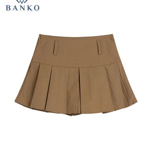 Y2K Harajuku Chic Mini Party Pleated Skirts Girl Women Sexy Khaki High Waist A-Line Short Skirt Ins Street Korean Fashion Ladies 220505