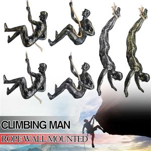 New Climbing Man Resin Wall Wall Pinging Wall Walling Cafe Bar Decoration estátua retro Estátua industrial Estátua Decoração T200619