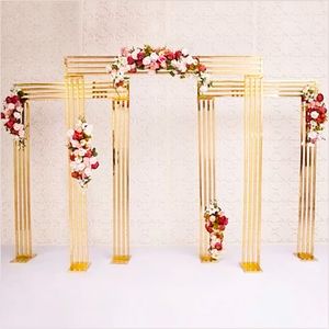 装飾金メッキ錬鉄のフレーム人工花金属結婚式小道