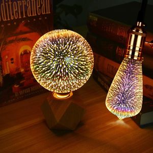 Night Lights 110V 220V 3D Lamp Star Fireworks Effect Light Table Decoration Bulb Bedside Home LuminariaNight