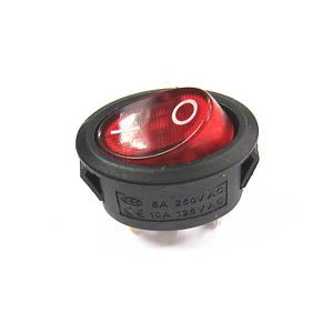 Interruptor 250v oval roqueiro vermelho com lâmpada liga/desliga de 3 pés de chaleira elétrica tipo de barcos Power SwitchSwitch