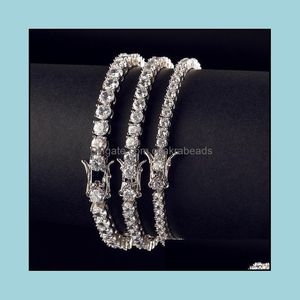 Wholesale tennis bracelet chain resale online - Chains Necklaces Pendants Jewelry Mm Mens Chain Cubic Zirconia Tennis Bracelet Hip Hop Row Gold Color Cz Link For Gift Drop Delivery