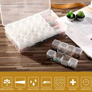 Storage Boxes & Bins Glass Beads Grid Box Case Jewelry Container Transparent DIY Display Housekeeping Organizer Home Supplies T9#