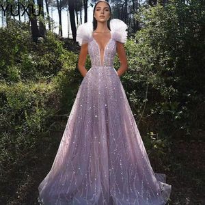 2022 Sexiga aftonklänningar Royal Blue Mermaid Prom -klänningar Deep V Neck Sequined Long Women Special Endan Party Gowns Prom Dress