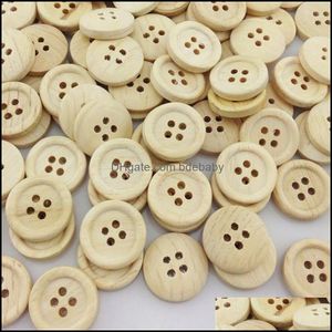 Costurar Botões De Bebê venda por atacado-Button costura de ferramentas de tecido para crianças menores de maternidade novos botões de madeira redonda de buracos mm WB27 Drop entrega doxfg