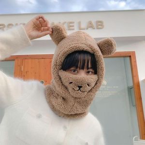 Beanie/Skull Caps Fashion Winter Women Beanies Warme Bear Ear Hat Casual Plush Girls Earflap Earmuff Windproof Chur22