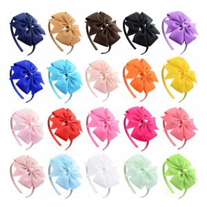 20Colors 30st Candy Colors Pinwheel Hairbands Grosgrain Ribbon Bows Children's Hair Accessories Girls Big Bow Hairband Hair Hoop