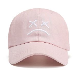 Män Lil Peep Baseball Caps Sad Face Pattern Dad Hat Hip Hop Golf Kvinnor Broderi Bomull Solskydd