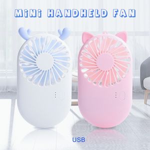 Summer Portable Mini Fan Handheld USB Chargeble Desktop Fans 3 Mode Justerbar Summer Cooler för utomhusresekontor