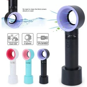 Parti Taşınabilir El Fan USB USB Şarj Edilebilir Mini Bladess Güvenlik Çocuk Hediyesi Küçük Masaüstü Stand 3 Gear Electric Office Fan