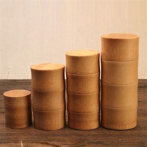 Pudełka do przechowywania pojemniki naturalne herbatę bambusową można podróżować uszczelniony przenośny pojemnik na kawę mały słoik caddy organizator