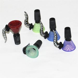 Smoking Glass Bowl 14mm 18mm Male Joint Colorful wig wag bowls dry herb bowl pieces for Oil Rig Dab Rigs