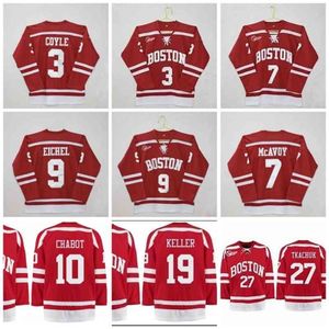 VIPCEOC202 Hóquei da Universidade de Boston 9 Jack Eichel 7 Charlie McAvoy 3 Charlie Coyle Clayton Keller Diffley Thomas Chabot Brady Tkachuck NCAA Jersey