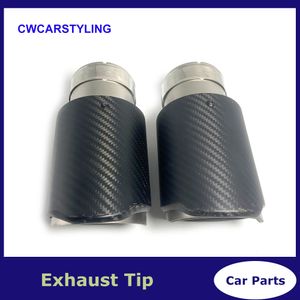 1Pcs Matt Carbon Fiber Stainless Steel Muffler Tip Universal Exhaust Tip Mufflers Nozzle For Akrapovic Mullfer Pipe